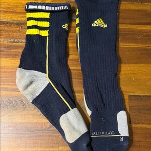 adidas Men's Black and Yellow Athletic Socks